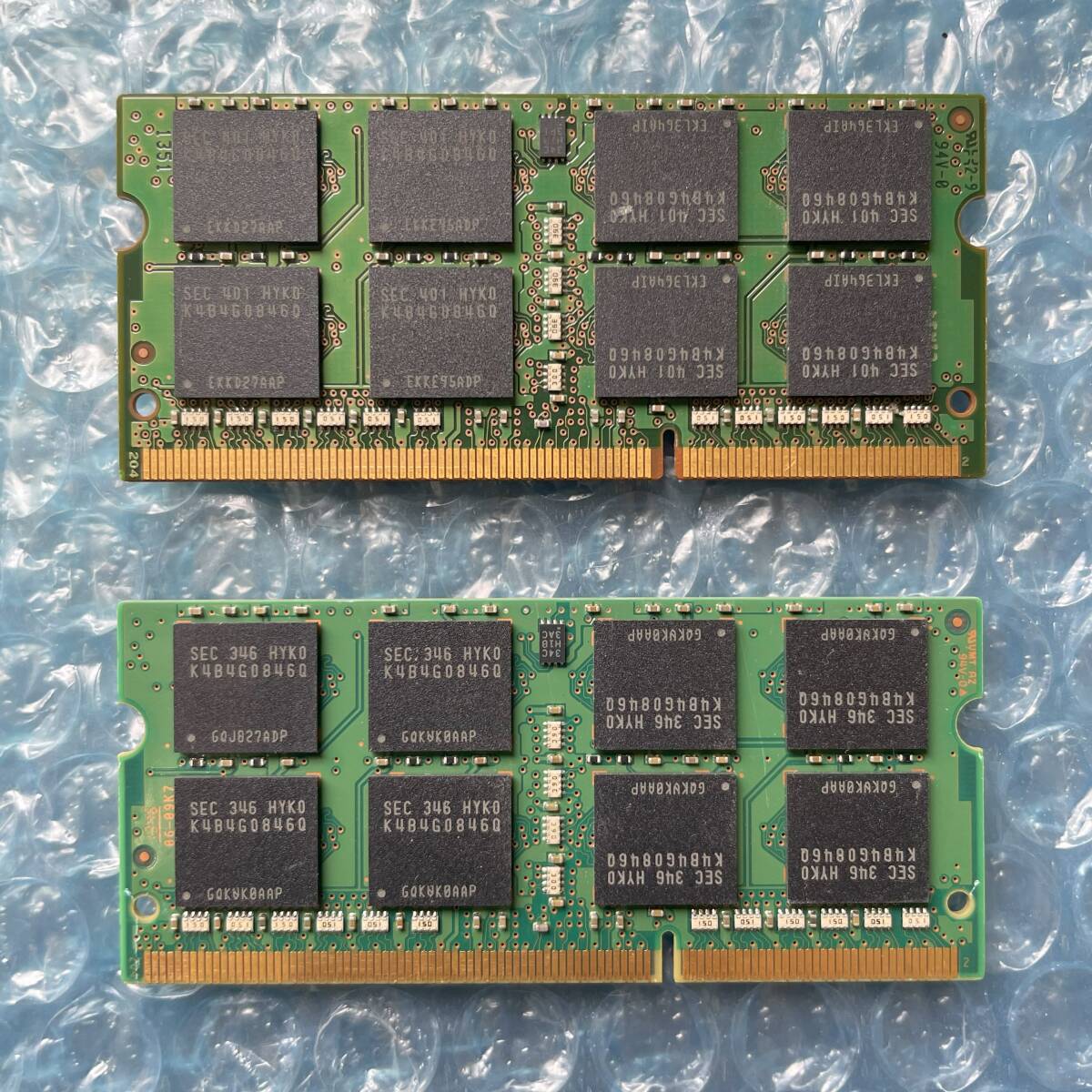 SAMSUNG 8GB×2枚 計16GB DDR3 PC3L-12800S-11-12-F3 中古動作品 ノートPC用 メモリ【NM-308】の画像2