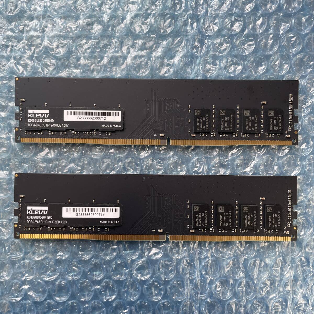 KLEVV 8GB×2枚 計16GB DDR4-2666 1.20V 中古 デスクトップ メモリ【DM-823】_画像1
