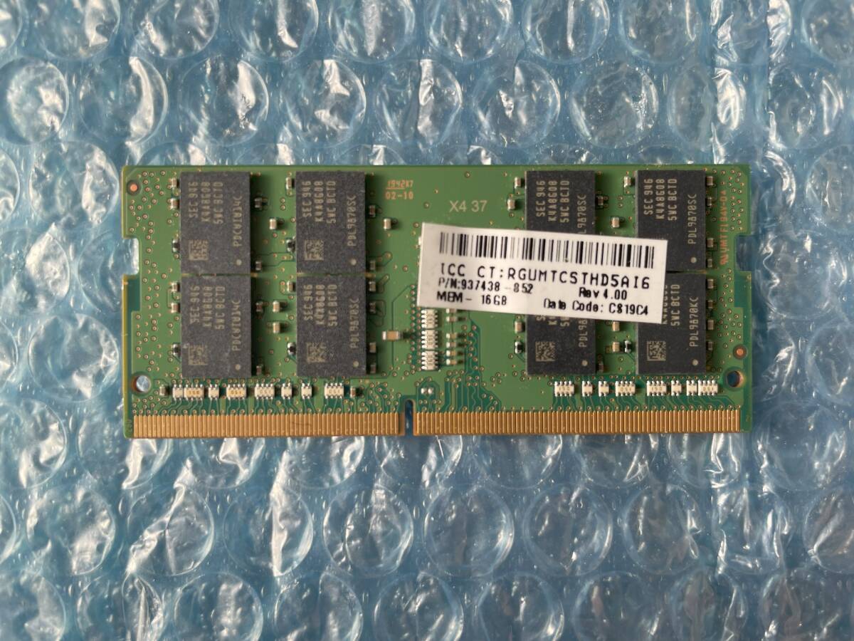 SAMSUNG 16GB×1枚 DDR4 PC4-2666V-SE1-11 中古動作品 ノートPC用 メモリ【NM-248】の画像2