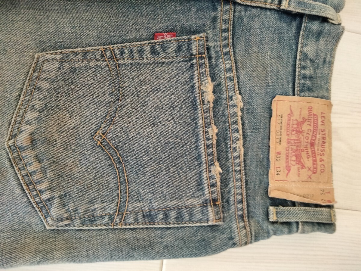 美品☆LEVIS 517-0217☆BigE☆ブーツカット デニム 32/34☆TALONジッパー（検索　501xx 505 バレンシア工場　555 赤耳　セルビッチ）_画像1