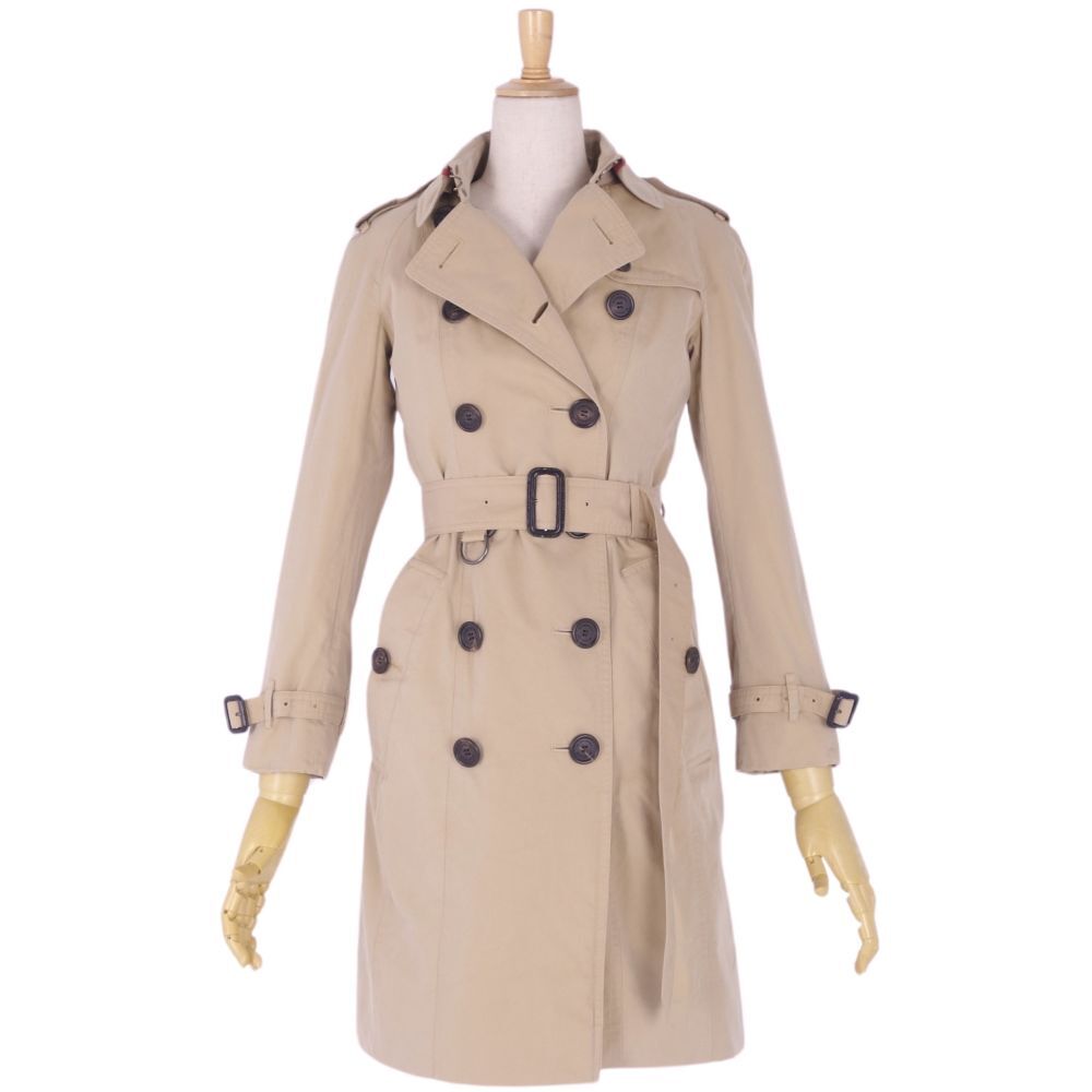 美品 バーバリー BURBERRY コート ライナー付き トレンチコート コットン100％ アウター レディース UK4 ベージュ cf04oo-rm11e27273_画像2