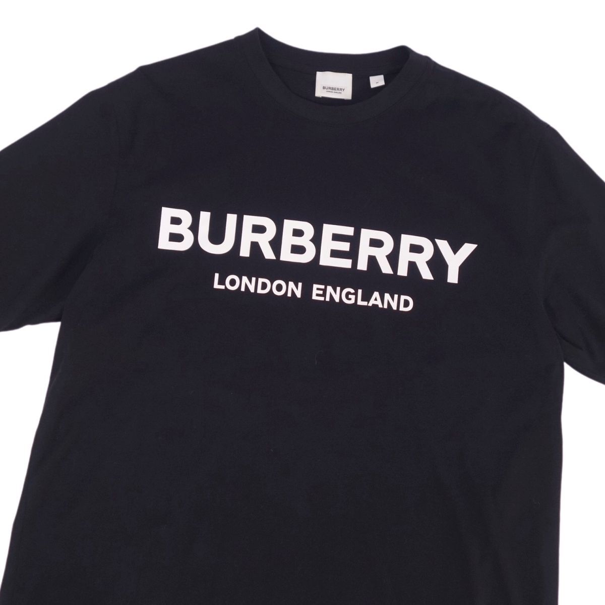 美品 バーバリー BURBERRY Tシャツ カットソー 半袖 ショートスリーブ ロゴ トップス メンズ M ブラック cf04me-rm11f09614_画像2