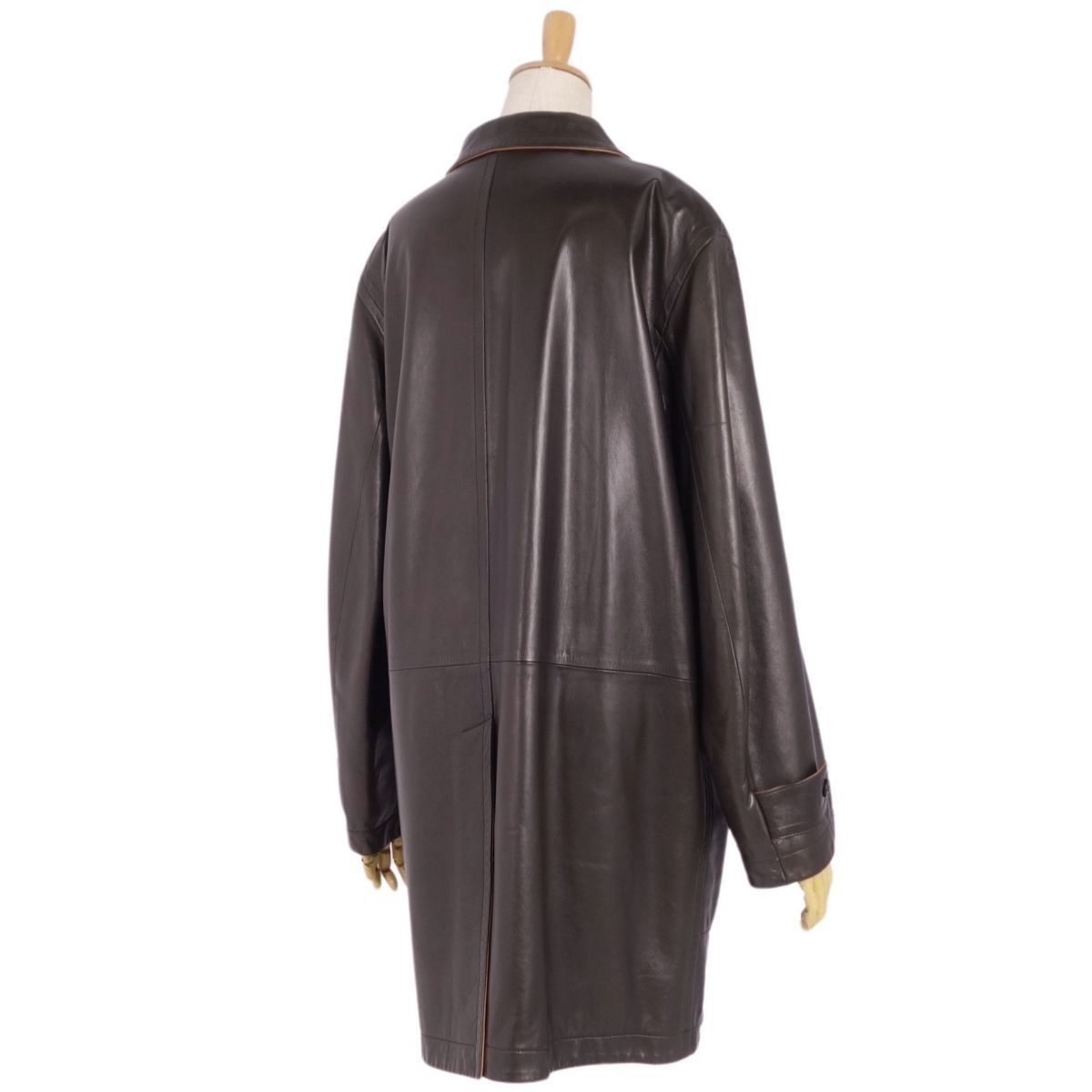  Hermes HERMES Margiela period coat leather coat reversible ram leather outer lady's 38(M corresponding ) Brown cf04ds-rm08f09912