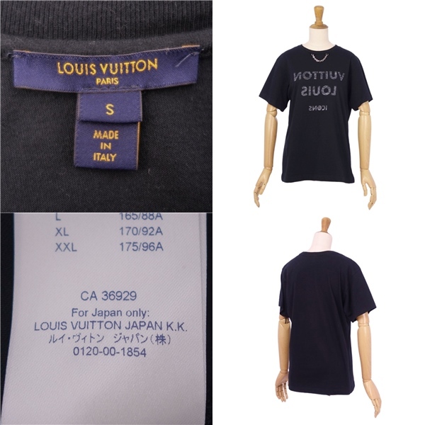  beautiful goods Louis Vuitton LOUIS VUITTON T-shirt cut and sewn 2020 year short sleeves Short sleeve Logo tops lady's S black cf04mo-rm11f09525