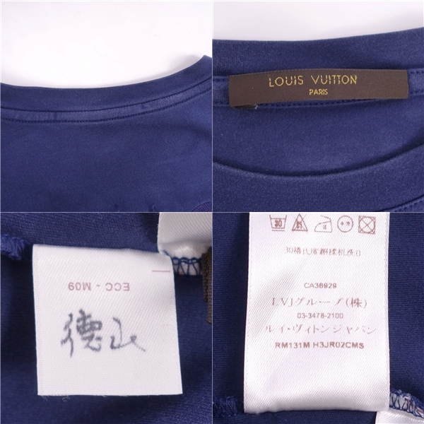 ルイヴィトン LOUIS VUITTON Tシャツ カットソー ロングスリーブ 長袖 ロゴ トップス メンズ XS ネイビー cf04me-rm11f09615_画像4