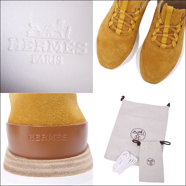 美品 エルメス HERMES スニーカー BUSTER バスター レースアップ スウェードレザー シューズ レディース 35 1/2ブラウン cf04oo-rm05e27265_画像9