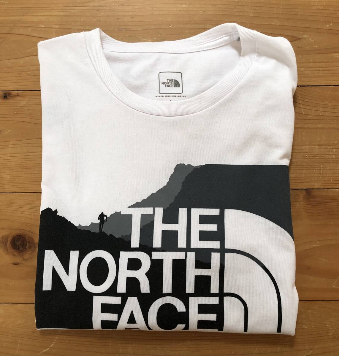 ★THE NORTH FACE/ノースフェイス デザインロゴプリント 半袖Tシャツ メンズ 白/ホワイトの画像4