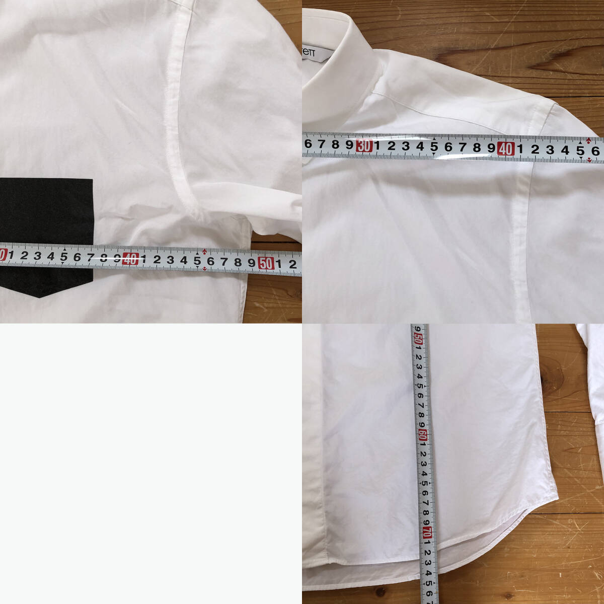 ★NEIL BARRETT/ニールバレット メンズホワイトシャツ 長袖 白:デザインプリントの画像6