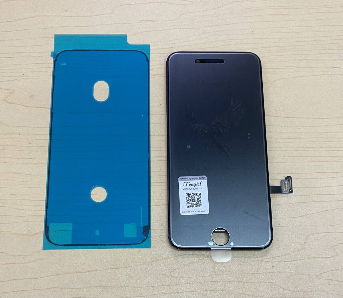 iPhone 8、iPhone SE2 ( 2020 )【純正再生品 】フロントパネル 画面 液晶 修理 交換 カラー黒 、防水シール付き 。 ジャンク 2_画像2
