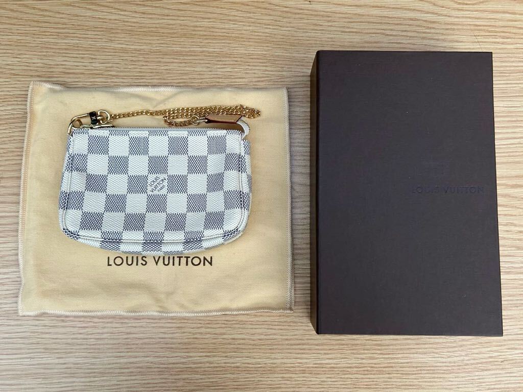 【 1円スタート！新品 】LOUIS VUITTON ルイヴィトン ミニポシェット ポーチ ハンドバッグ アクセソワール ダミエアズール レザー N58010_画像2