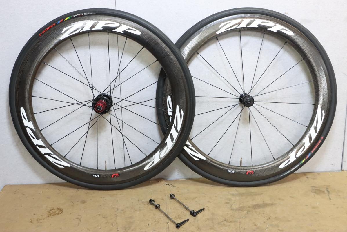 ○ZIPP ジップ 404 firecrest RIM シマノフリー 11s対応 クリンチャー カーボンホイールセットの画像1