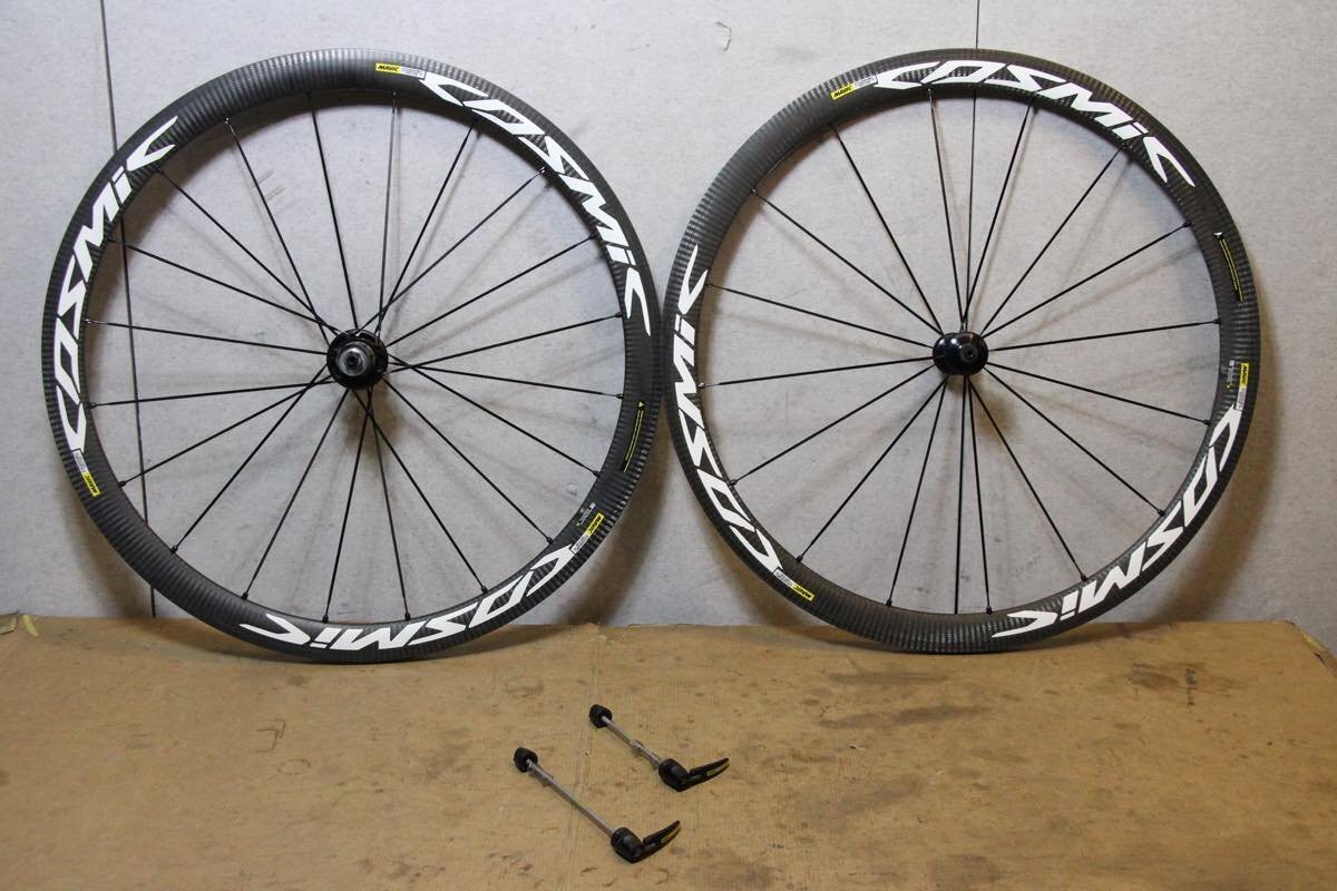 ○MAVIC マビック COSMIC CARBONE 40 ELITE RIM シマノフリー 11s対応 クリンチャー カーボンホイールセット 美品の画像1