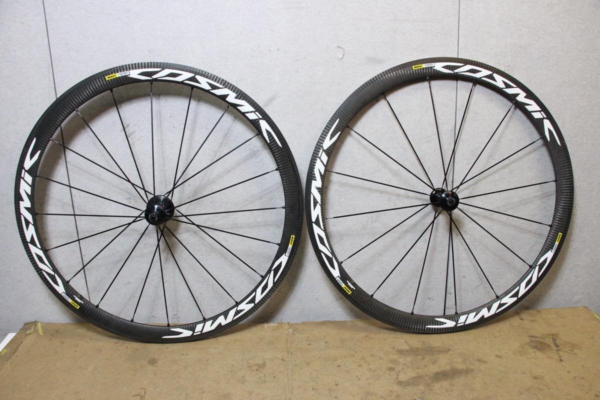 ○MAVIC マビック COSMIC CARBONE 40 ELITE RIM シマノフリー 11s対応 クリンチャー カーボンホイールセット 美品の画像3