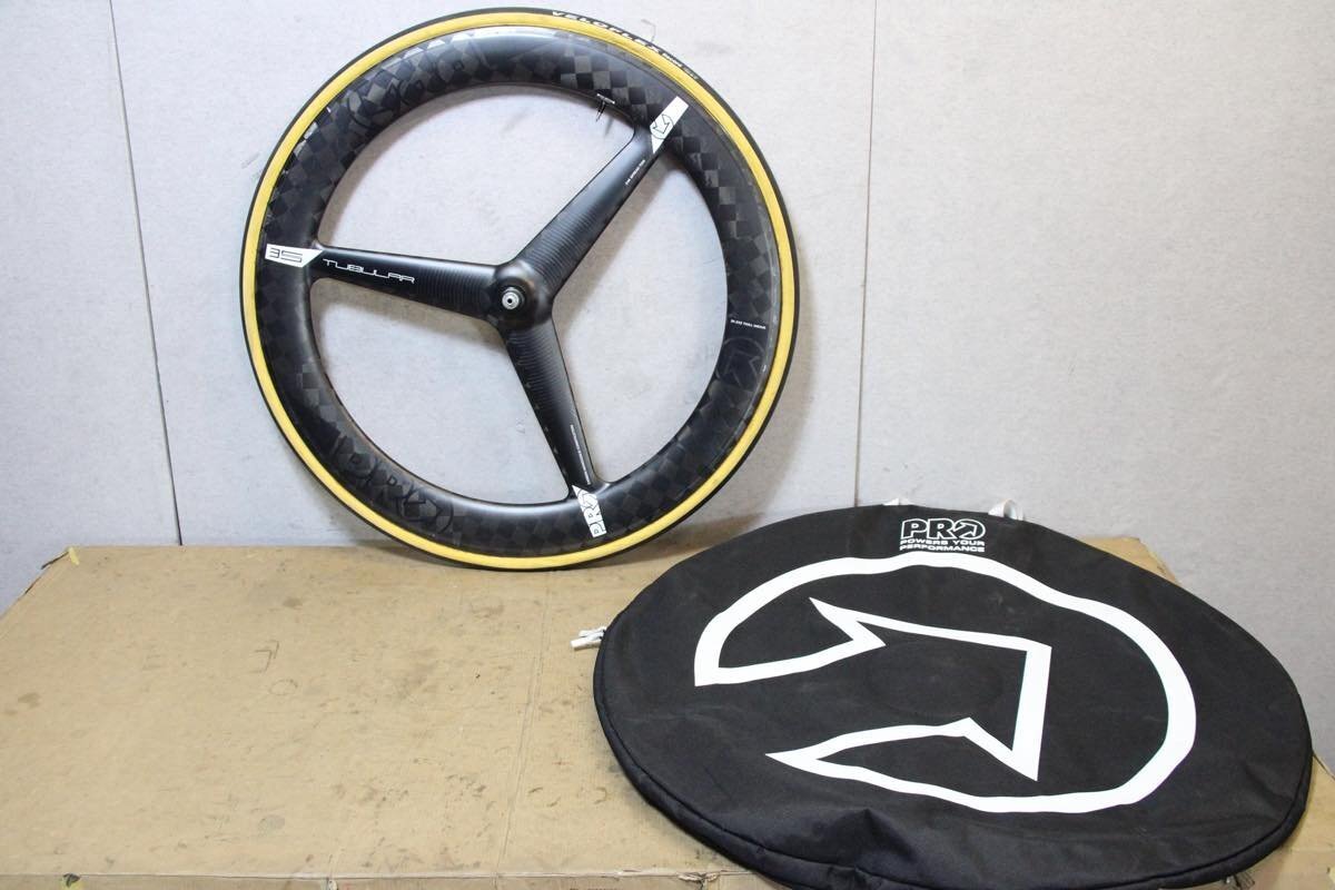 値下げ! ○SHIMANO PRO シマノプロ 3Spokes 3本バトン チューブラー カーボンフロントバトンホイール 美品