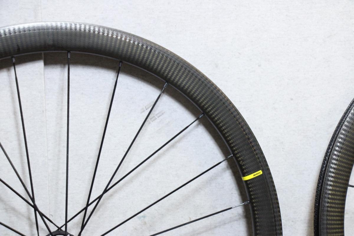 ○MAVIC マビック COSMIC SL40 UST RIM シマノフリー 11s対応 クリンチャー チューブレス カーボンホイールセット 美品の画像9