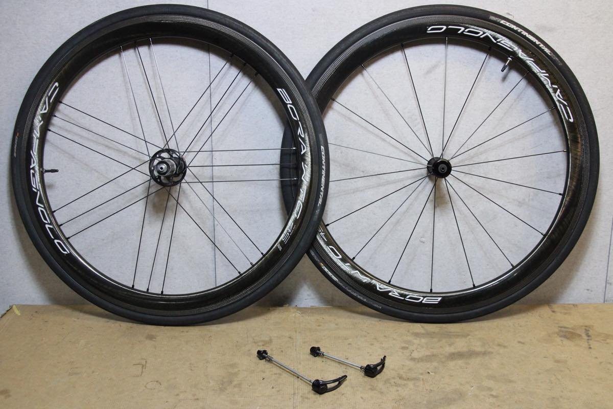 値下げ!○Campagnolo カンパニョーロ BORA WTO 45 AC3 シマノフリー 11s対応 クリンチャー チューブレス 2WAYFIT カーボンホイールセットの画像1