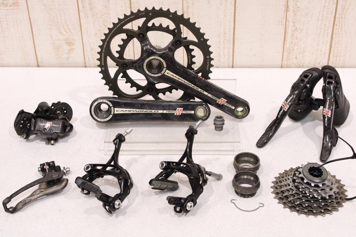 人気満点 ★Campagnolo カンパニョーロ RECORD 2x11s リムブレーキ グループセット 5アーム 172.5mm 50/34T パーツセット