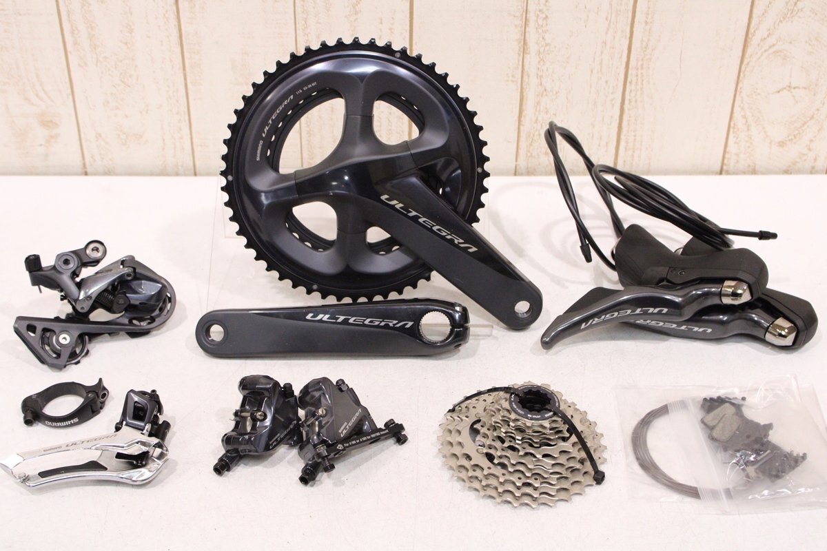 ★SHIMANO シマノ R8020シリーズ ULTEGRA 2x11s 油圧ディスクブレーキ グループセット 170mm 52-36T 美品