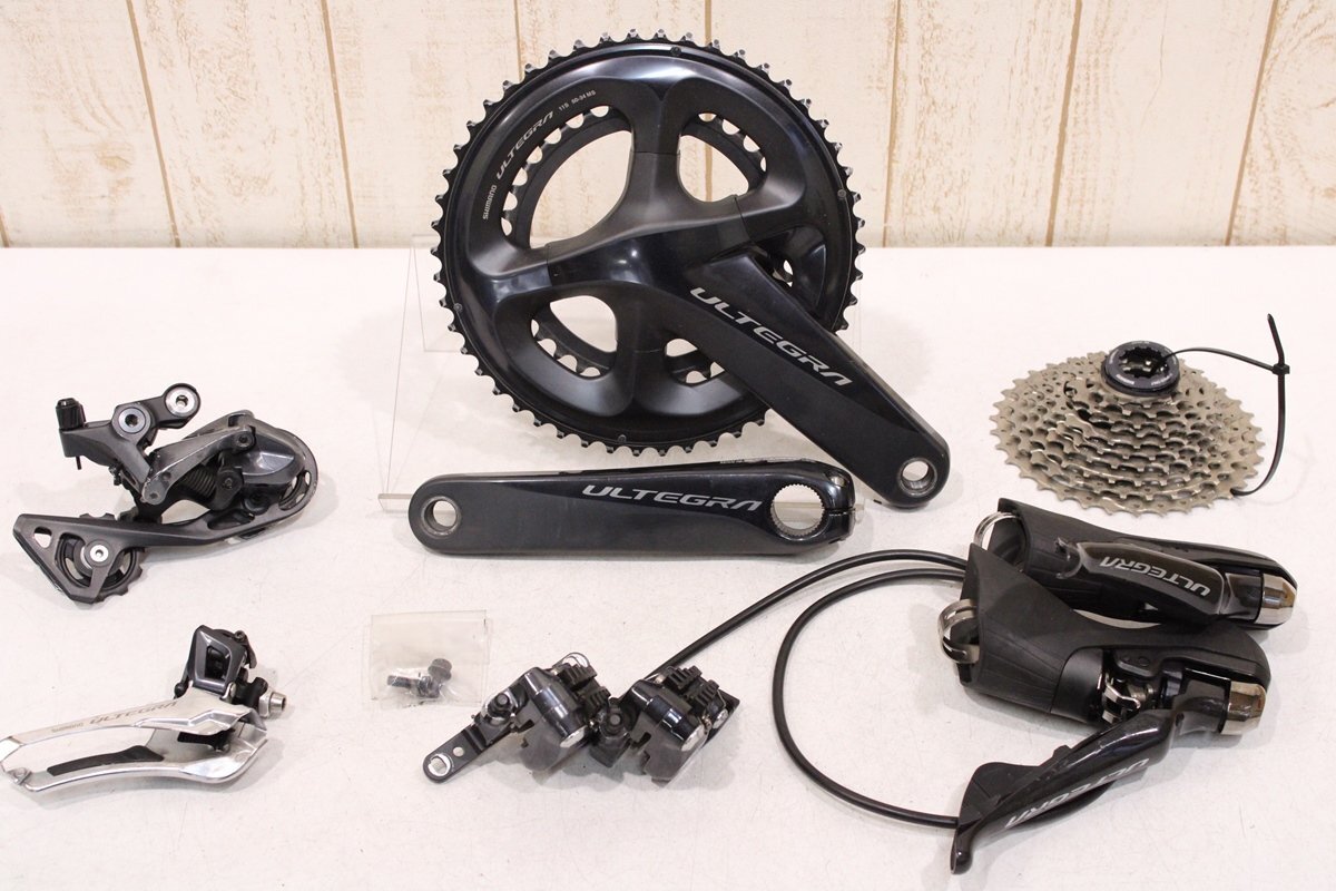 ★SHIMANO シマノ R8020シリーズ ULTEGRA 2x11s 油圧ディスクブレーキ グループセット 165mm 50/34T GS 美品