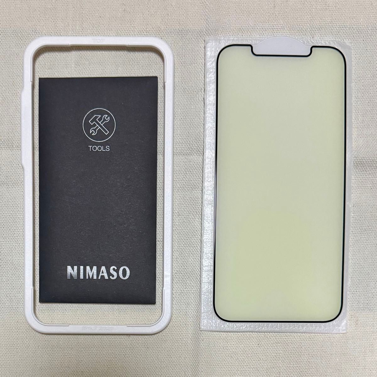 NIMASO iPhone12ProMax ガラスフィルム ブルーライト ガイド枠付 1枚