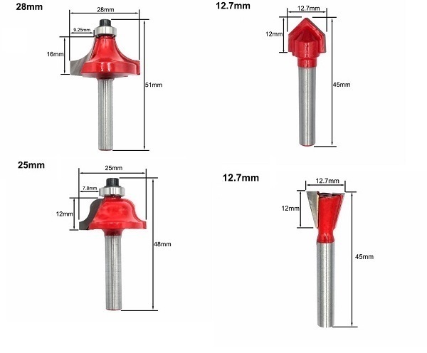  триммер bit *12 шт. комплект ось диаметр 6mm* карбид маршрутизатор деревообработка фаска 