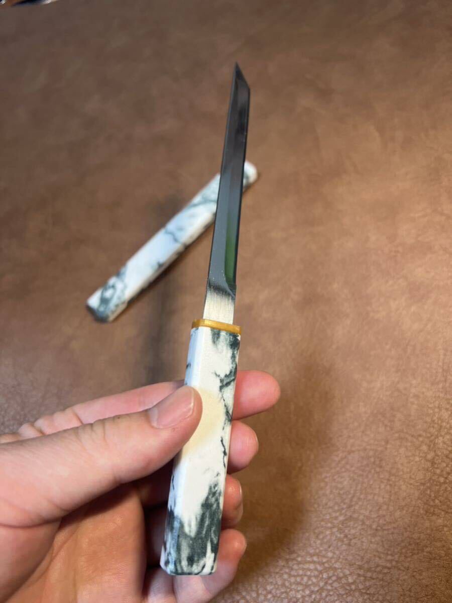 アウトドア キャンプ 野外登山 プラスチック鞘ナイフ 日本刀型 鋼刃 釣り ナイフ の画像2