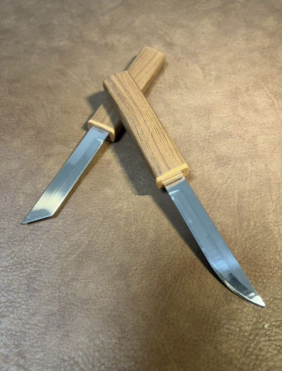日本刀型 アウトドア キャンプ 鋼刃 釣り 野外登山 プラスチック鞘ナイフ ハンティングナイフ の画像1