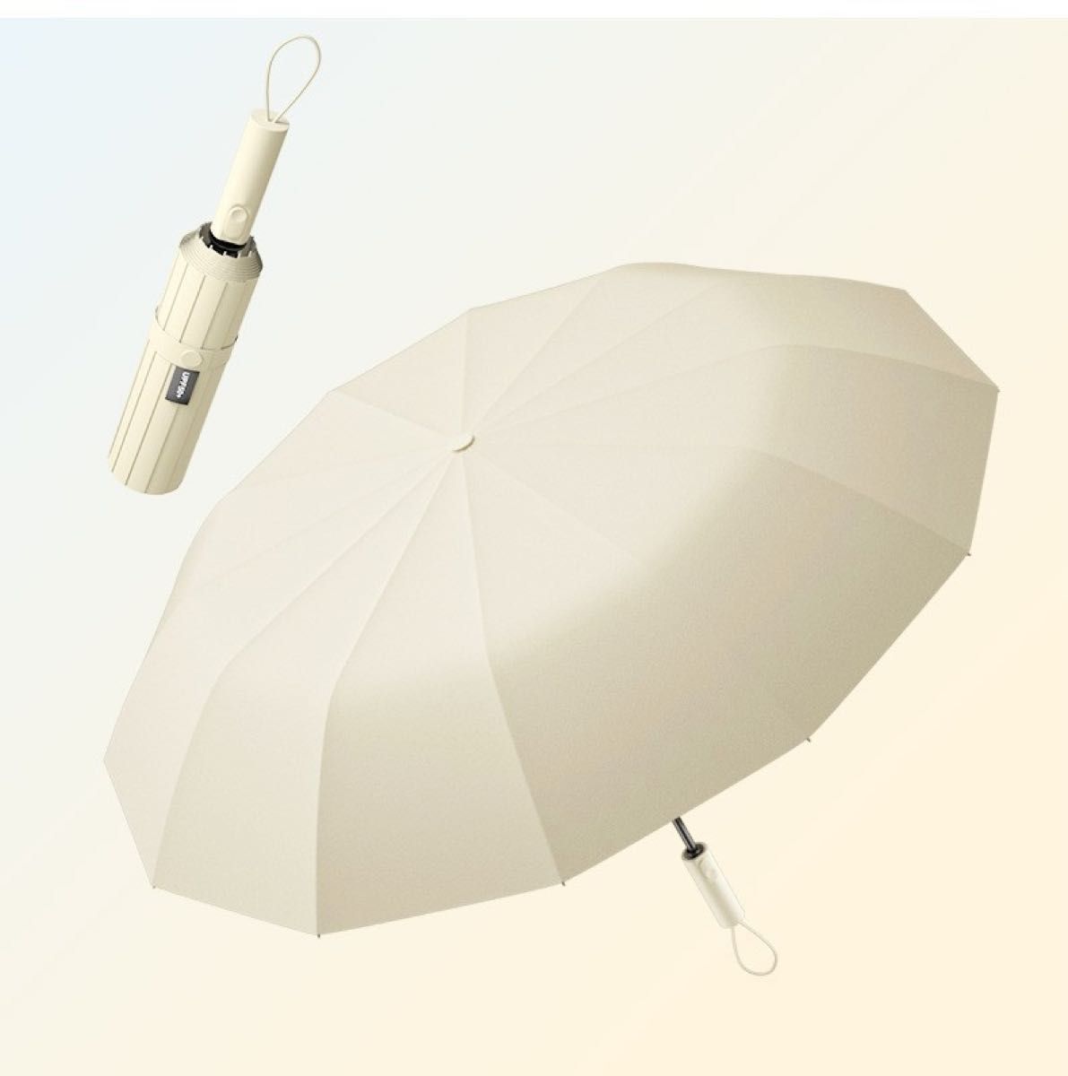 日傘 完全遮光 折りたたみ 自動開閉 ワンタッチ 8本骨 晴雨兼用 遮光率100% UVカット 折り畳み傘 暑さ対策 ホワイト　白