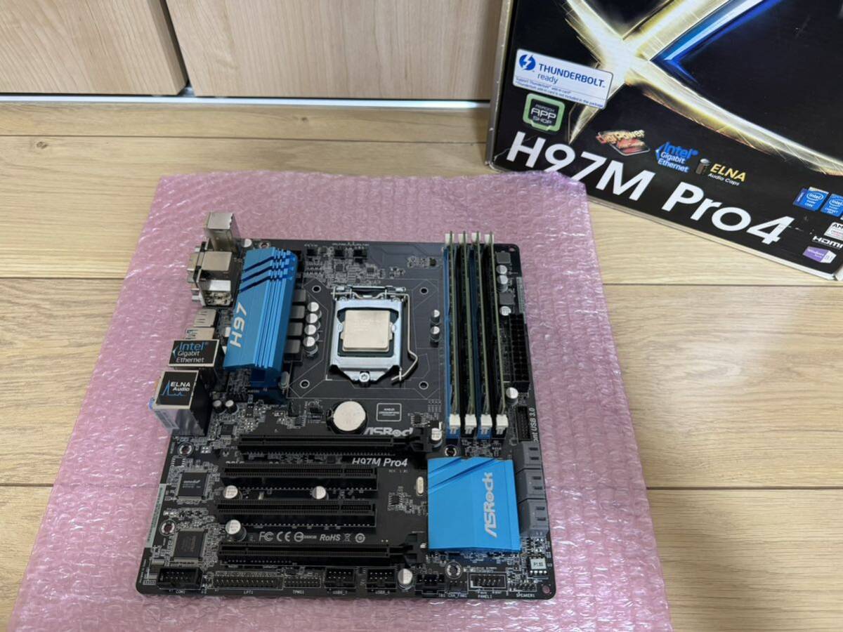 ASRock H97M Pro4 マザーボード+Corei5-4570+メモリ16GBセット 動作確認済みの画像1