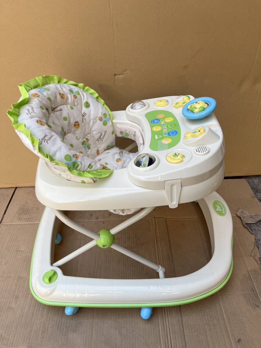 monotonia baby War car DX goods for baby, toy music attaching, yellow green color baby-walker, beautiful goods used 