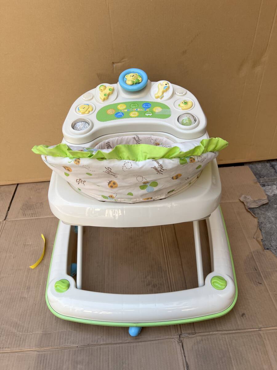 monotonia baby War car DX goods for baby, toy music attaching, yellow green color baby-walker, beautiful goods used 