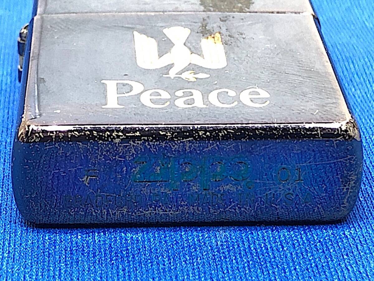 4/026【傷・汚れ有り】 Zippo ジッポー オイルライター Peace ピース 喫煙具の画像4