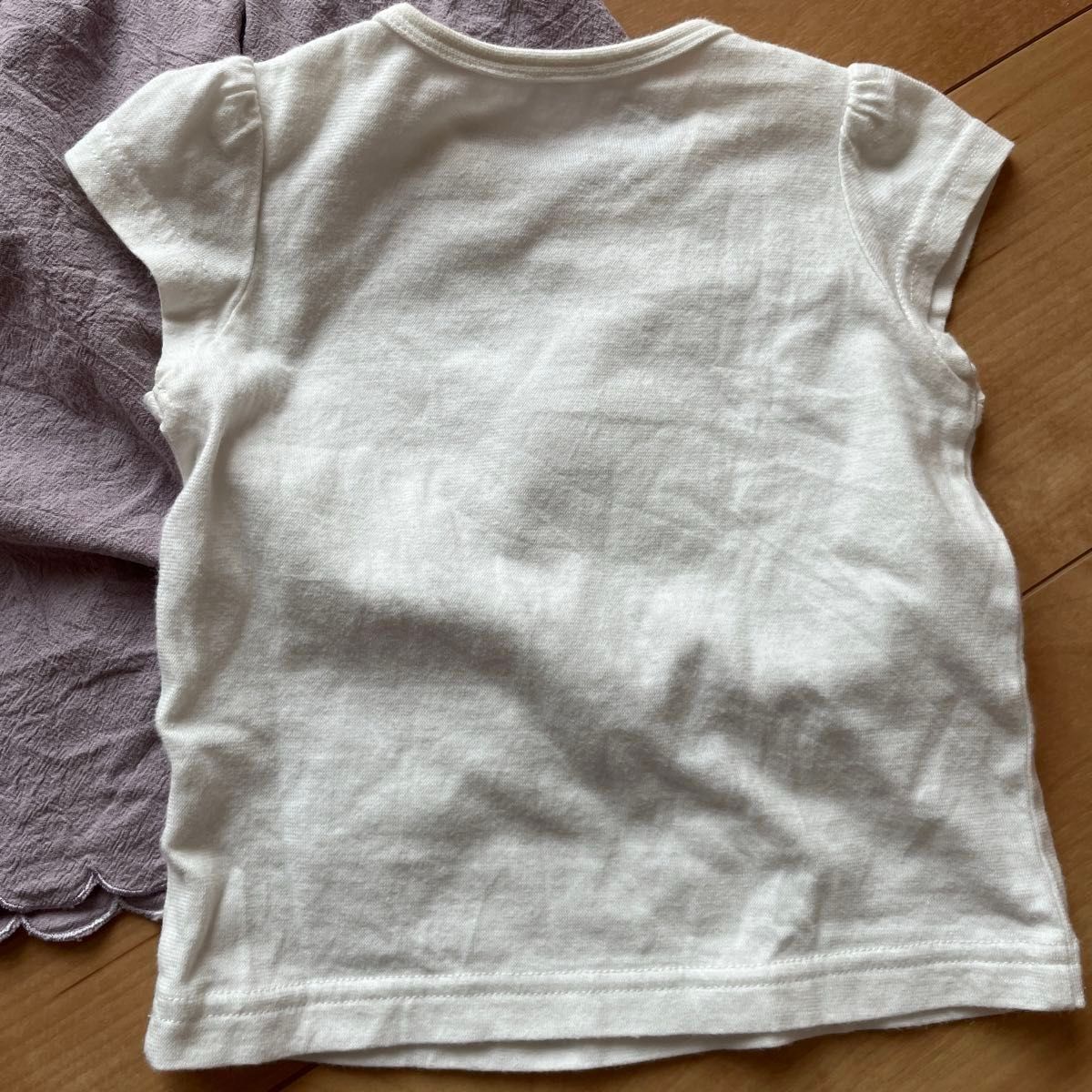 ブランシェス　スカラップジャンパースカート+半袖Tシャツ　ラベンダー　80 プティマイン　アプレレクール 