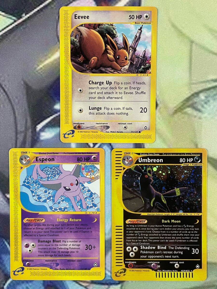 ポケモンカード 英語版 エーフィ ブラッキー Crystal type Golem Ninetales Eevee Hypno eカード 9枚セット Pokemon Cards! 海外PSA Baseの画像2