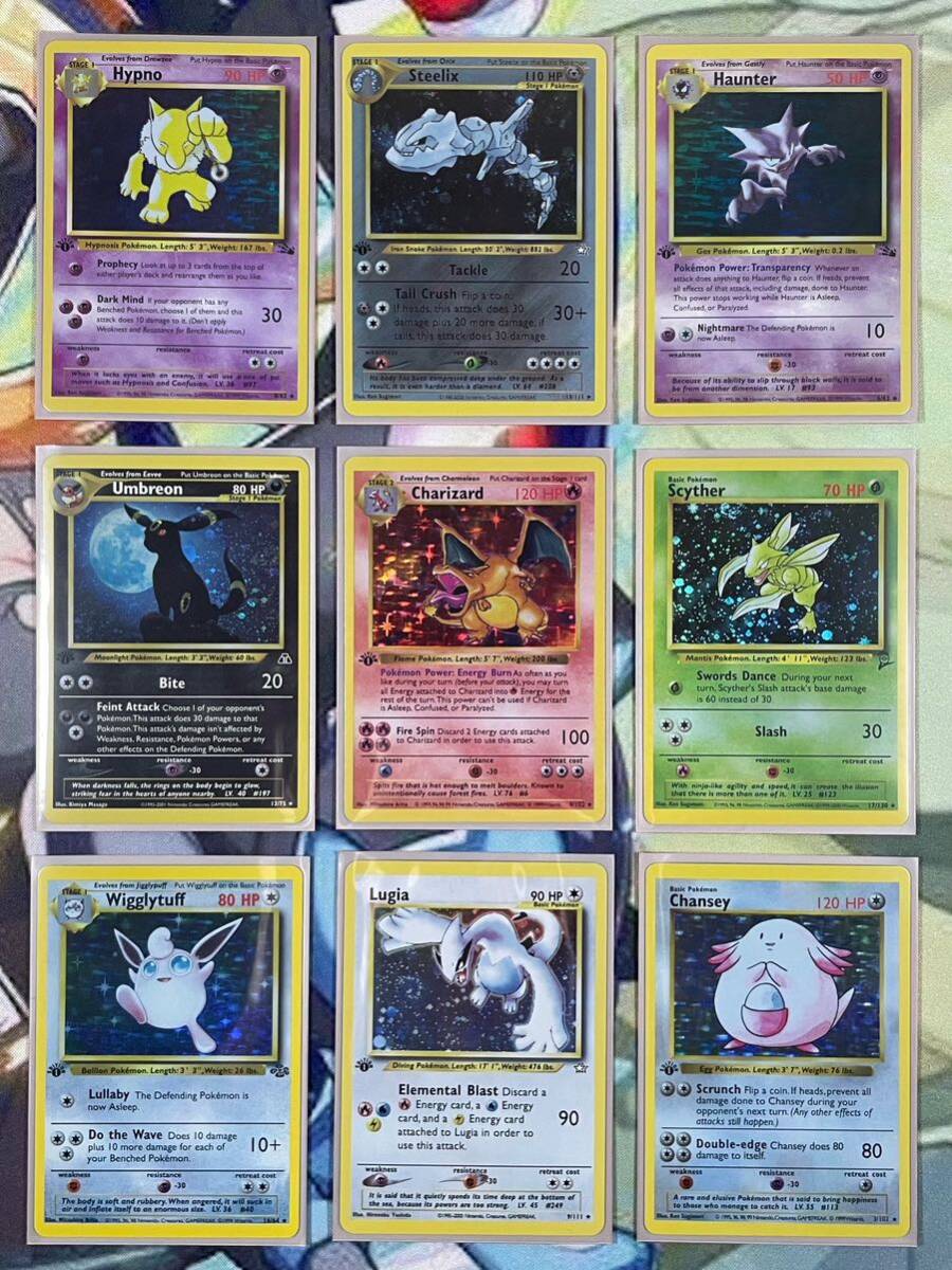 ポケモンカード 英語版 ルギア ハガネール 1st Edition Charizard Umbreon Haunter 9枚セット Pokemon Cards! 旧裏 海外PSA Base 初期_画像1