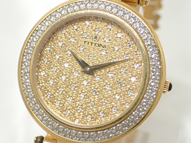 4073[T]TITONI/チトーニ/メンズ腕時計/ゴールドカラー/スイスウォッチの画像3