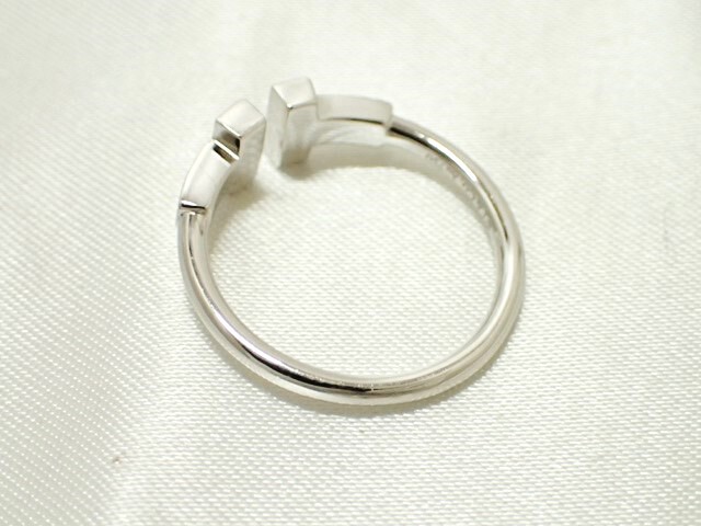 6401[TS] beautiful! standard!Tiffany&Co/ Tiffany T/ diamond wire ring /Au750 white gold /11 number 