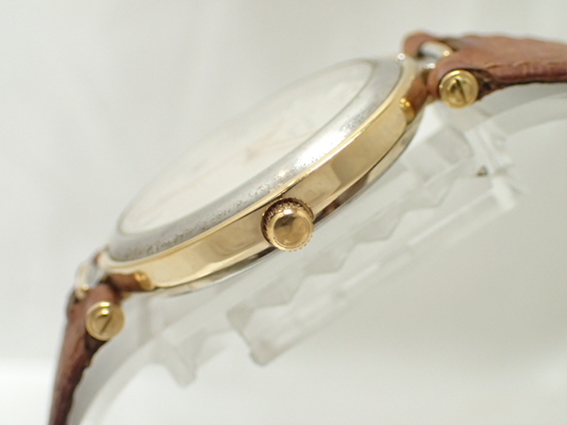 4139[T]Christian Dior/ディオール/3006/メンズ腕時計/ゴールドカラー/純正尾錠・ベルトの画像3