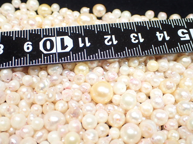 4282[T] accessory material! pearl / pearl / loose * both hole /ba lock / round / baby pearl / white * pink * gold group / weight 526g!