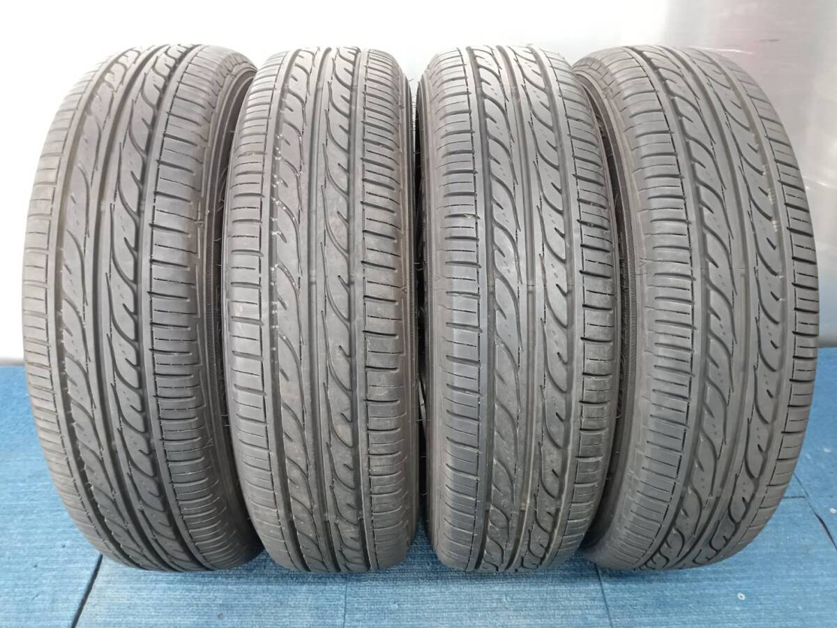 ★8-8.5分山★21年製★ ダンロップDIGI-TYRE EC202 155/65R14 社外ホイール 14×4.5J +45 4H-100 4本セット 軽自動車等 E617の画像2