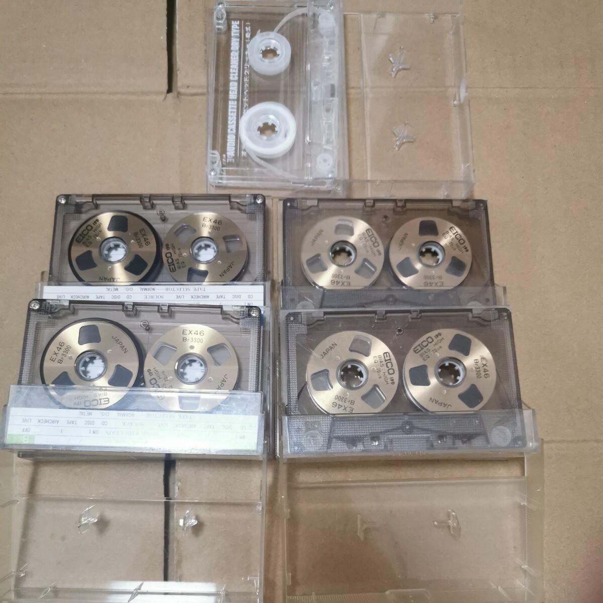 大阪発 カセットテープ オープンリール タイプ EICO EX 46 Br 3300　ハイポジション 4本 TDK オーディオ カセット ヘッドクリーナー 乾式_画像1