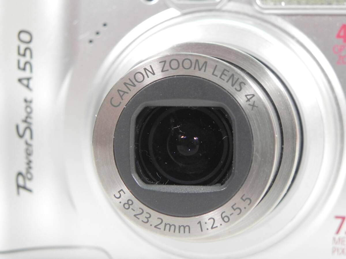 [R747]Canon/キャノン PowerShot A550 デジタルカメラ 乾電池式 取説付_画像4
