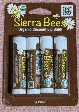 シエラビーズ　オーガニックリップバーム　リップクリーム　ココナッツ　4本パック　新品未使用 sierra bees　送料無料