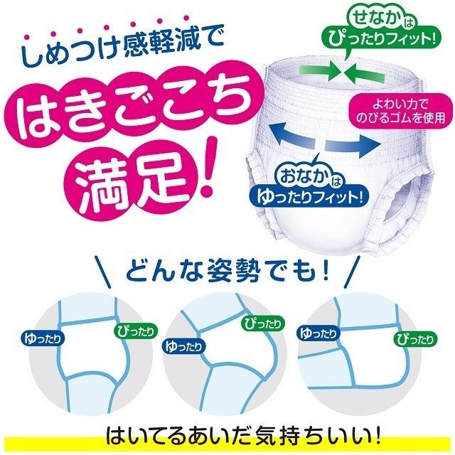 大人用紙オムツ 肌ケアアクティ長時間パンツM-L　お試し1枚 大人用おむつ 夜用