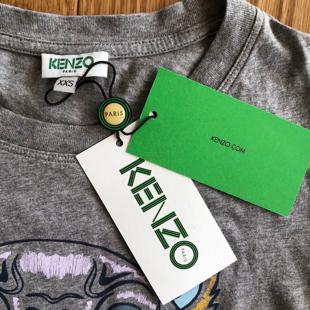 KENZO ケンゾー【新品タグ付き】シャツ グレー タイガー Tシャツ 虎 プリント 半袖 クルーネック 