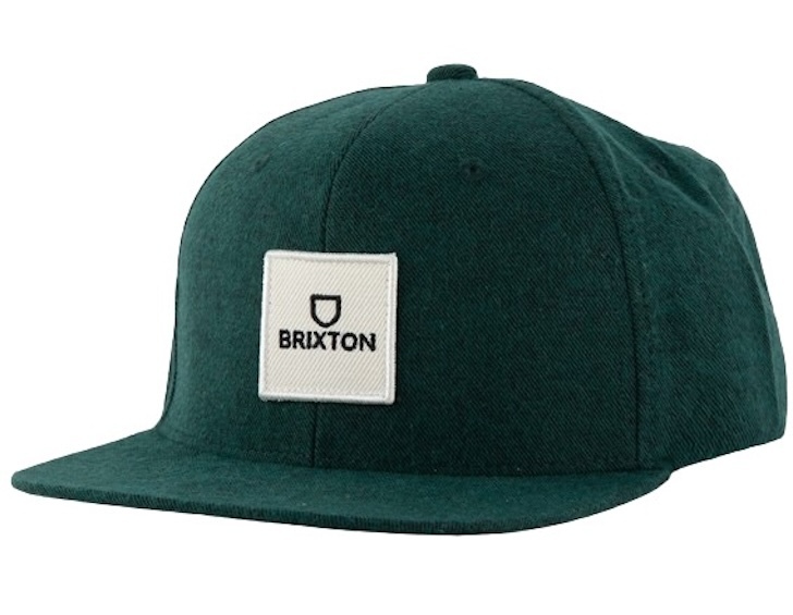 Brixton Alpha Square MP Mens Snapback Hat Cap Pine Needle/White キャップ _画像1