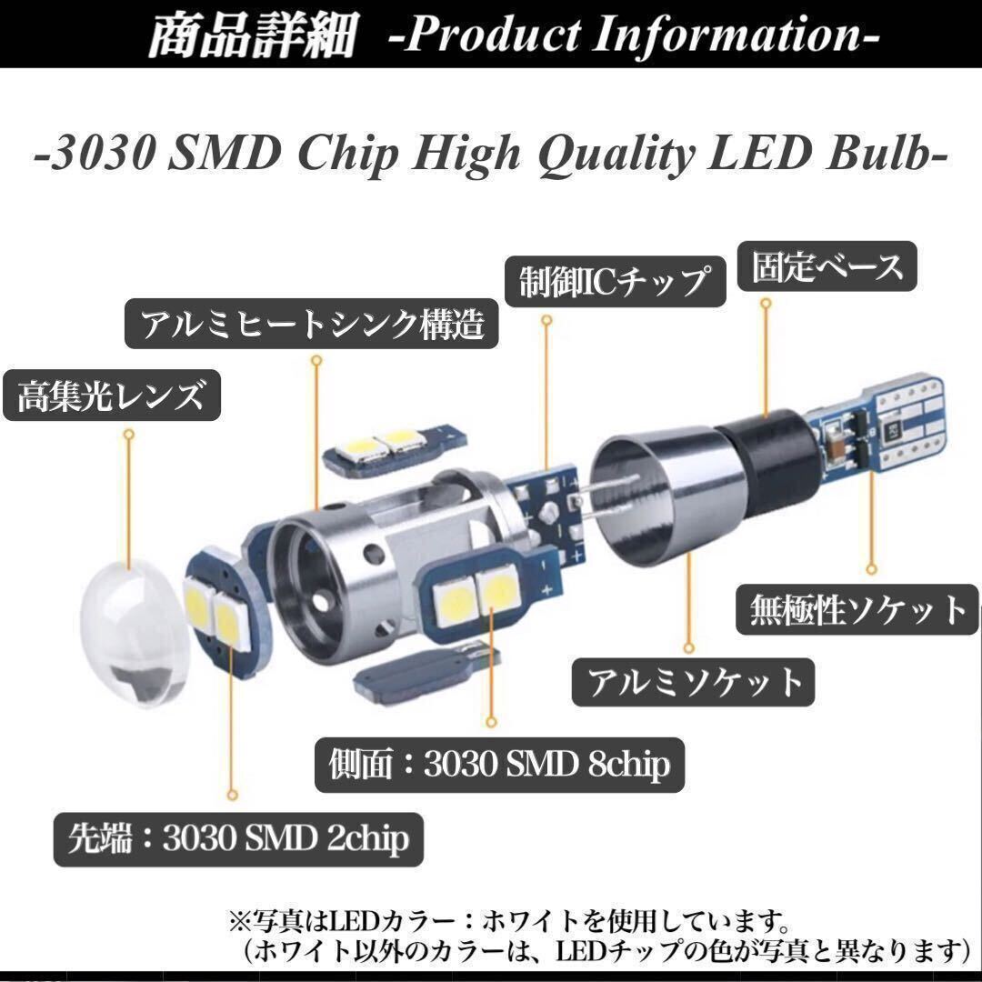 【送料無料】販売実績No.1 爆光 モデル 12V 24V 対応 ホワイト T10 T15 T16 兼用 無極性 キャンセラー内蔵 LED 2個入 トラック 車検対応の画像4