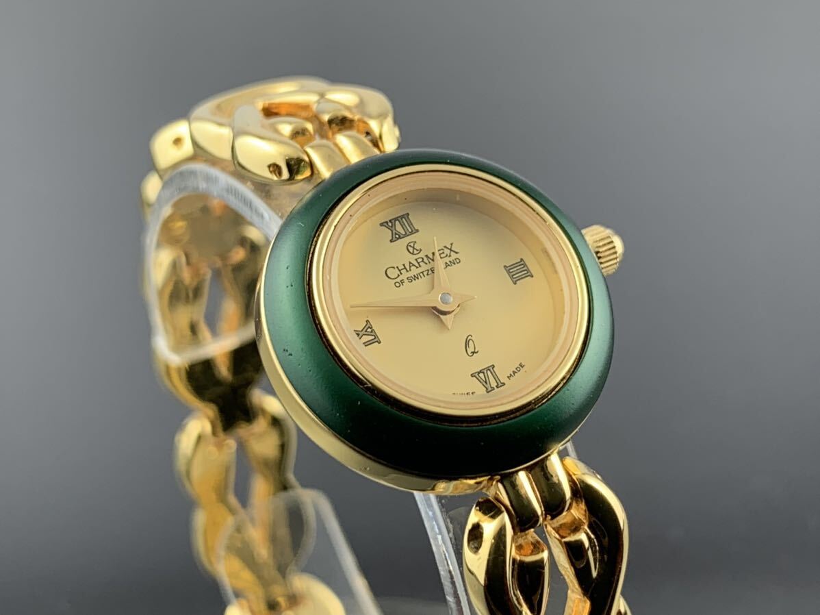 [A1298]1円～☆レディース腕時計 クォーツ SWISS MADE CHARMEX ゴールドカラー シャルメックス S1739動作品の画像2