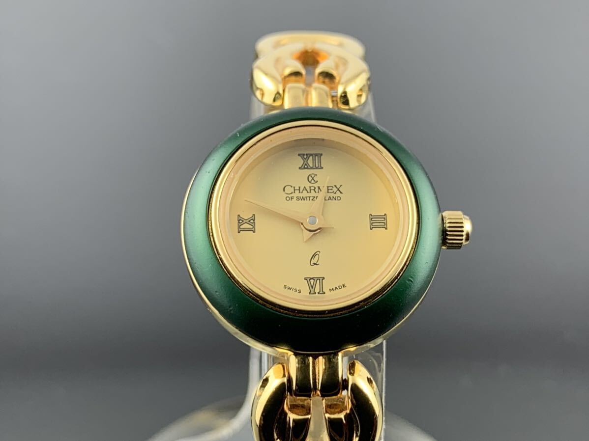[A1298]1円～☆レディース腕時計 クォーツ SWISS MADE CHARMEX ゴールドカラー シャルメックス S1739動作品の画像3