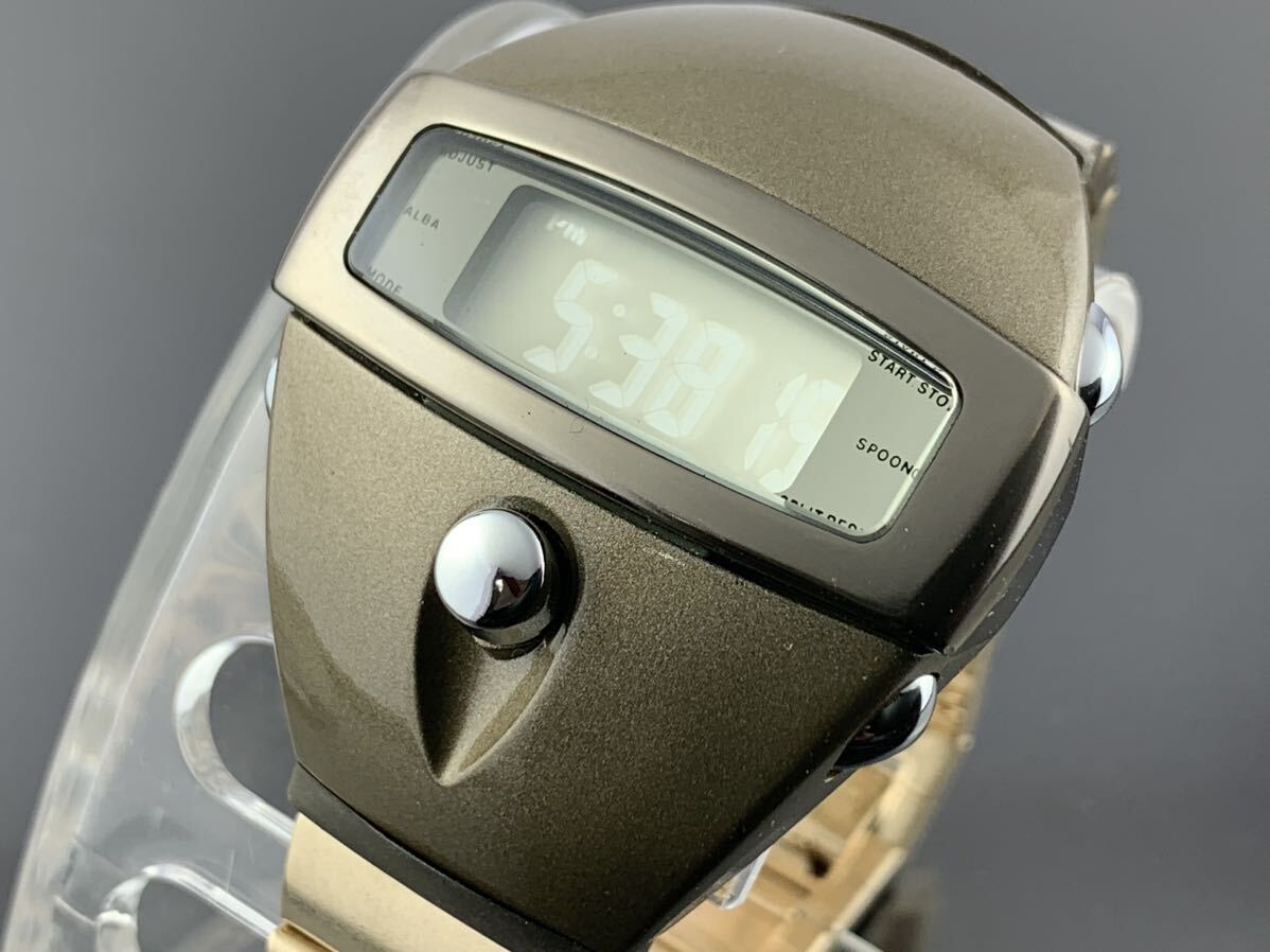 [A1404]1円～☆メンズ腕時計 デジタル SEIKO セイコー アルバ ALBA SPOON スプーン w626-4000 動作品の画像1